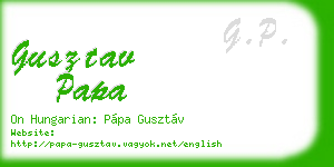 gusztav papa business card