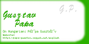 gusztav papa business card